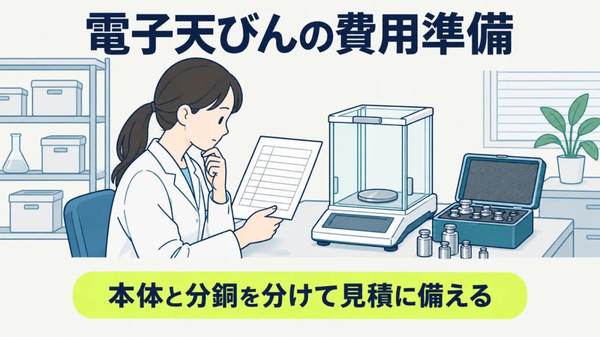 電子天びんの校正費用|分銅管理と外部校正を分ける見積もりの考え方【2026年版】