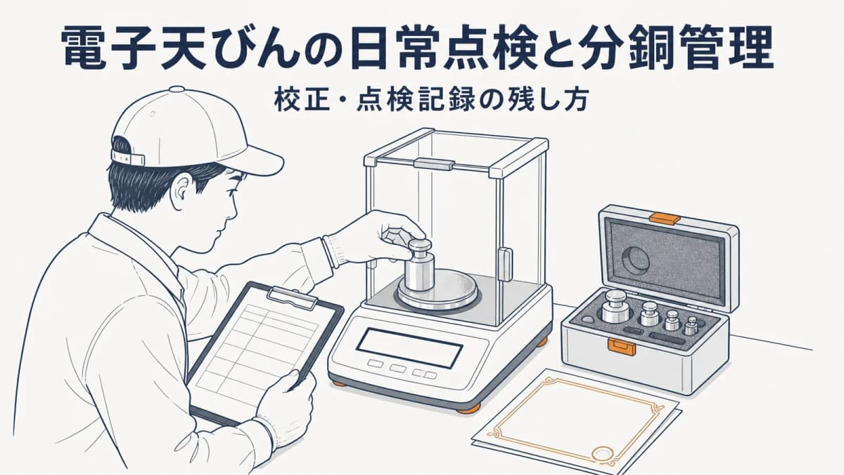 電子天びんの日常点検と分銅管理|校正・点検記録の残し方