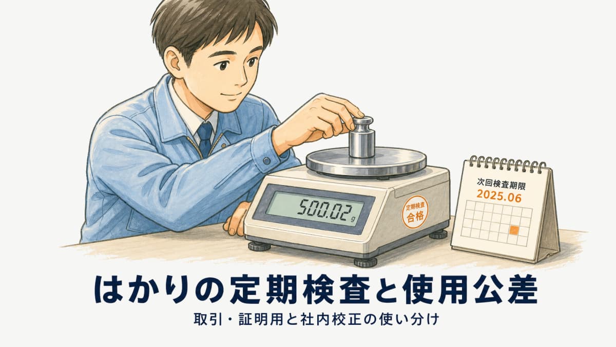 はかりの定期検査と使用公差|取引・証明用と社内校正の使い分け【2026年版】