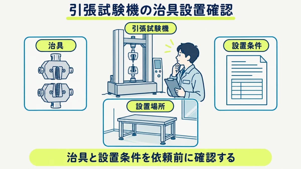 引張試験機の治具と設置条件を依頼前一覧で整理する