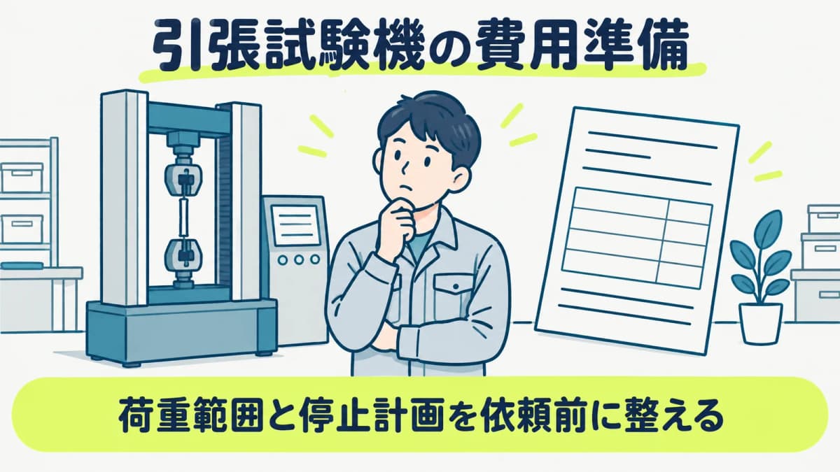 引張試験機の校正費用|荷重範囲と停止計画を整理する依頼の進め方【2026年版】