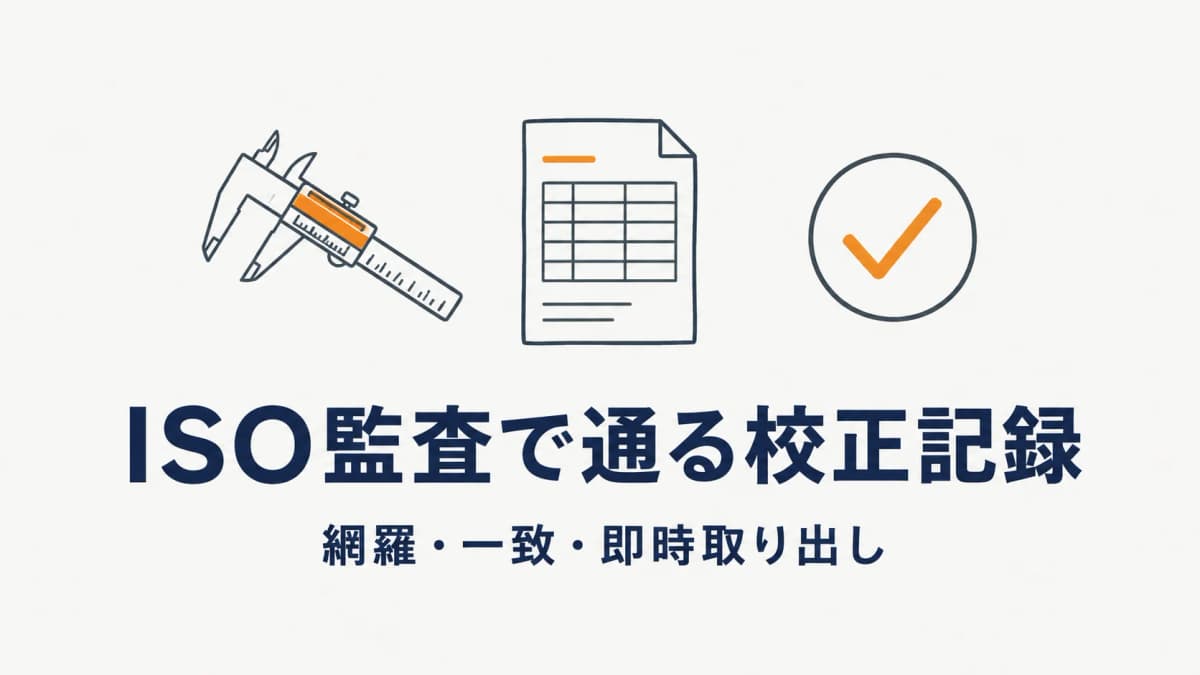 ISO監査で通る校正記録の残し方|必要項目と取り出し手順【2026年版】