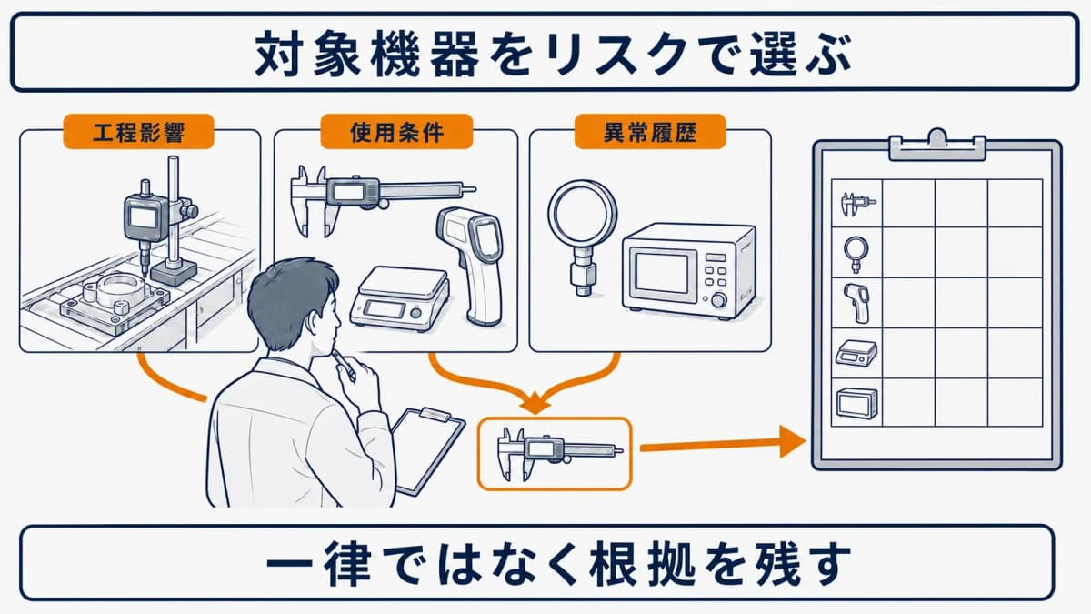 工程影響使用頻度持出環境履歴から中間点検対象を選ぶマトリクス