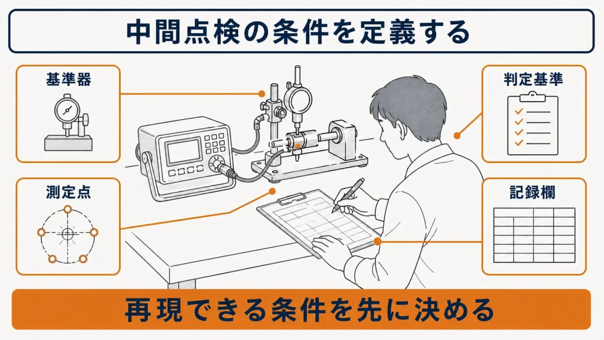 中間点検の基準器測定点判定結果を記録する様式見本