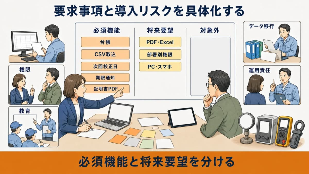 必須機能と将来要望と導入リスクを分ける優先度マップ