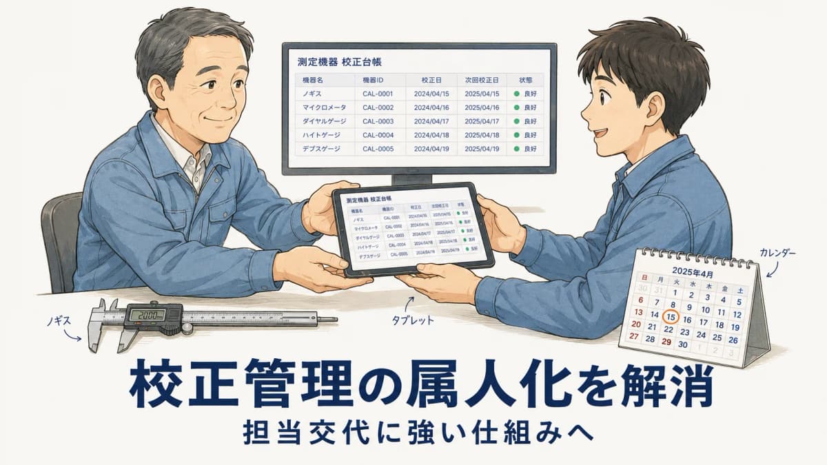 計測器の校正管理の属人化を解消する方法|担当交代に強い仕組み【2026年版】
