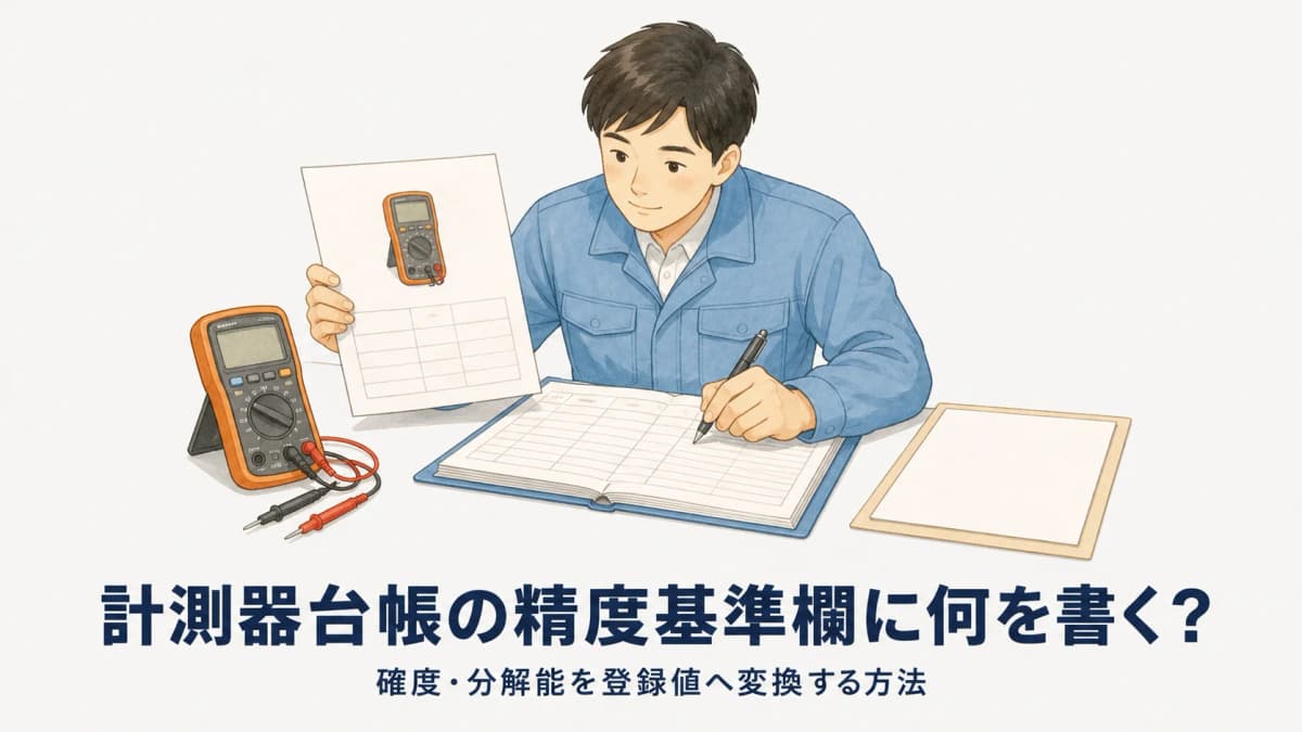 計測器台帳の精度基準欄に何を書く?確度・分解能を登録値へ変換する方法【2026年版】