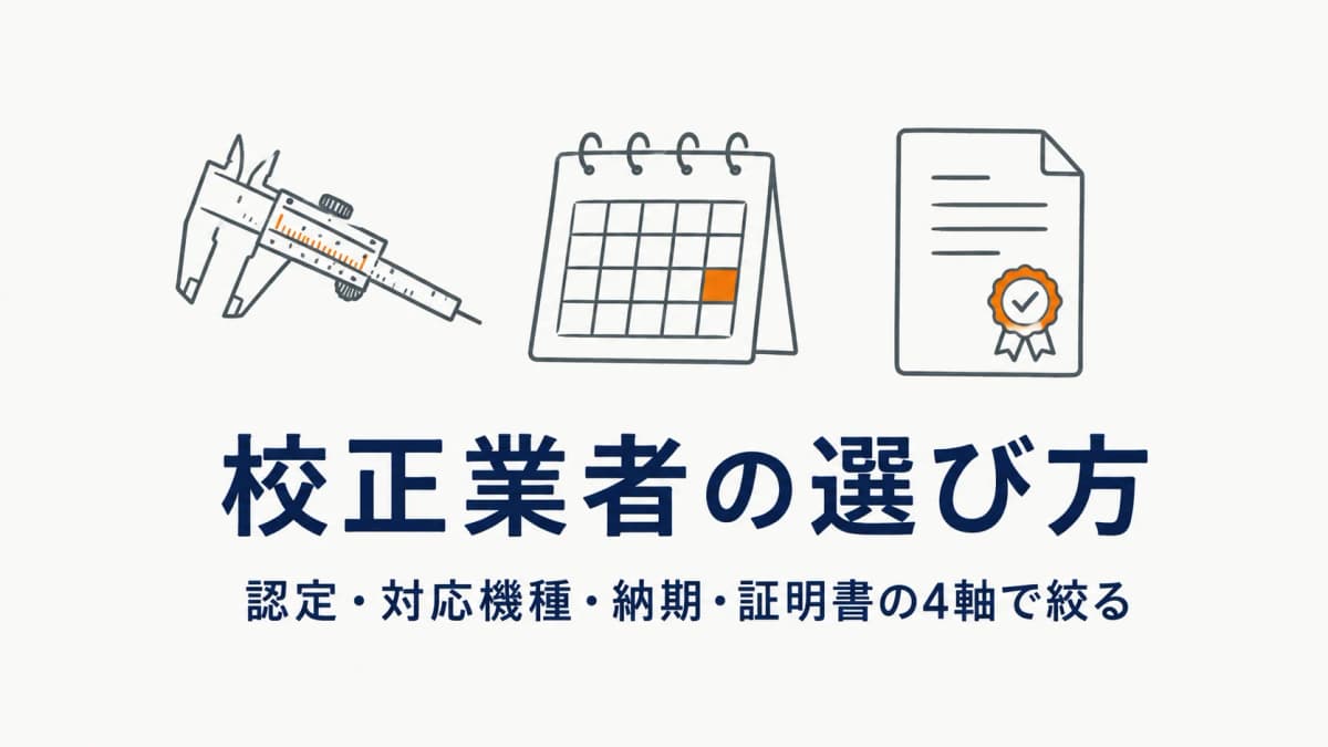 計測器の校正業者の選び方|認定・対応機種・納期で見るチェックリスト【2026年版】