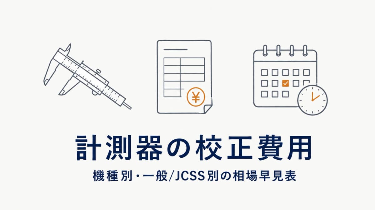 計測器の校正費用の相場|機種別・一般/JCSS別の中立早見表【2026年版】