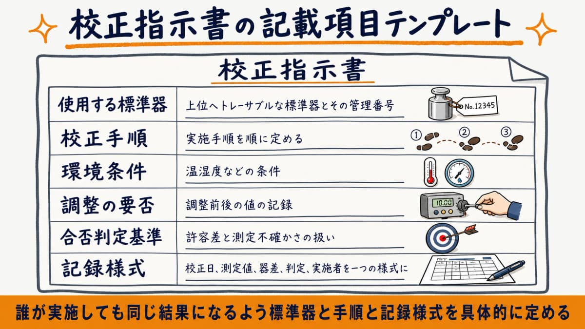 校正指示書の記載項目テンプレート様式のイメージ図解