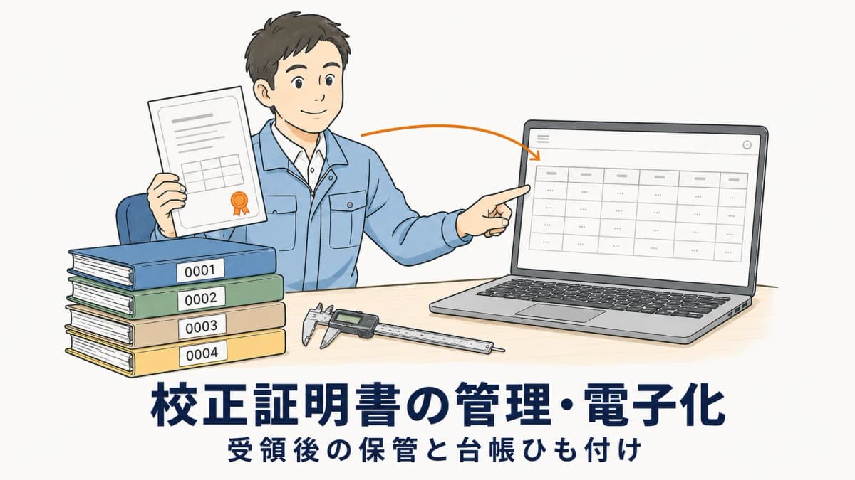 校正証明書の管理・電子化|受領後の保管と台帳ひも付け