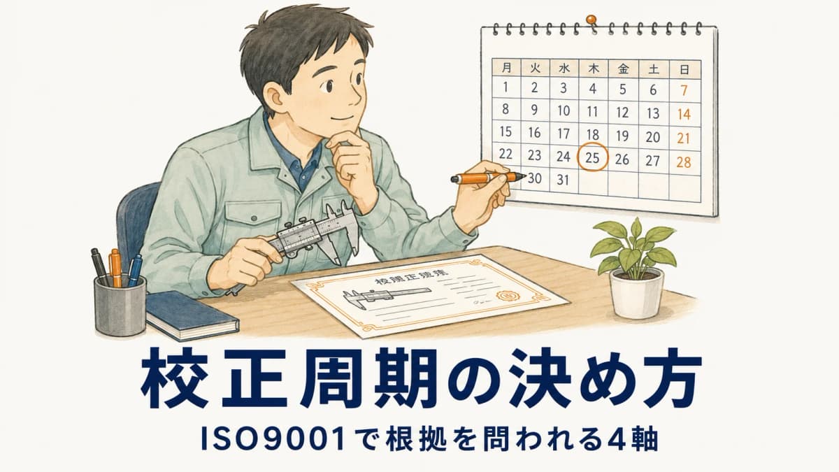 校正周期の決め方|ISO9001で根拠を問われる4軸【2026年版】