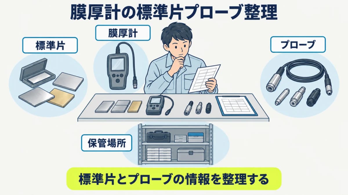 膜厚計の標準片とプローブを依頼前一覧で整理する