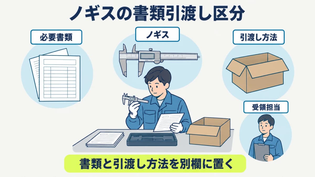 ノギスの必要書類と引渡し方法を別欄で確認する