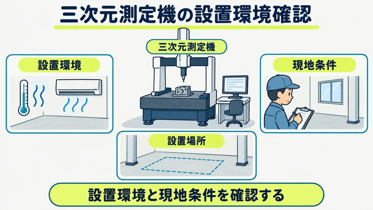三次元測定機の設置環境と現地条件を依頼前一覧で整理する
