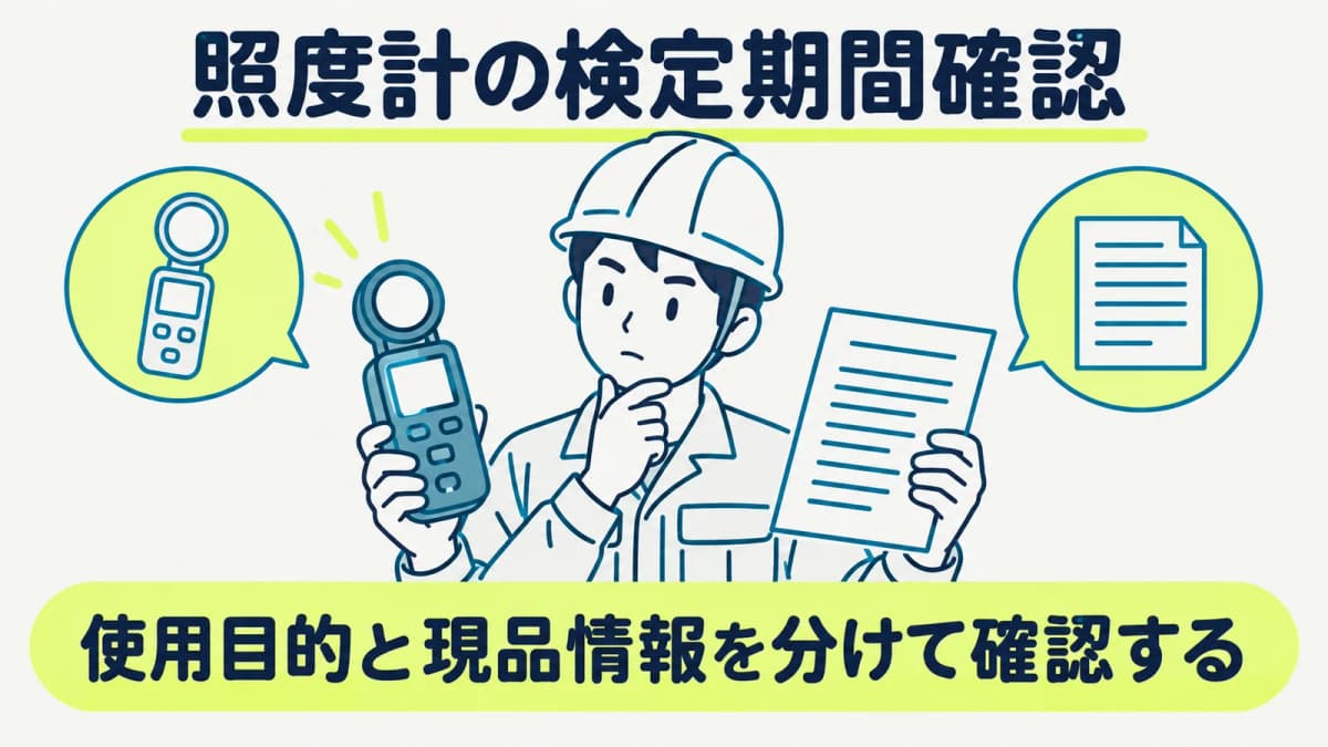 照度計の検定有効期間|校正周期と混同しない確認手順【2026年版】