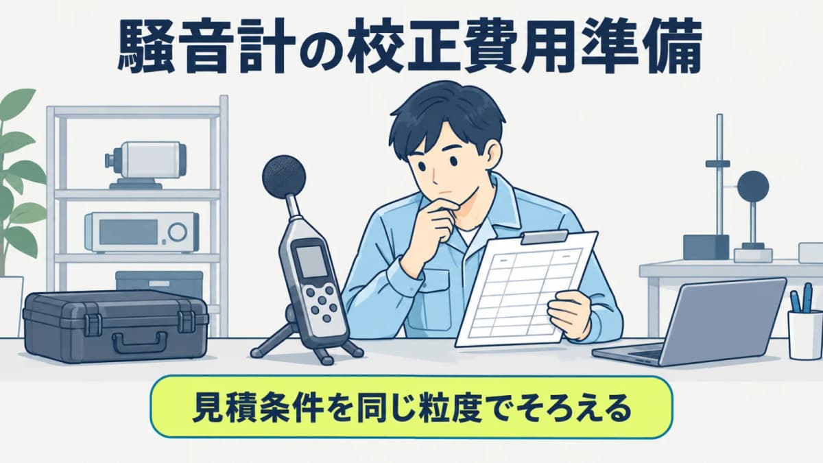 騒音計の校正費用|見積前に確認する条件と依頼の進め方【2026年版】