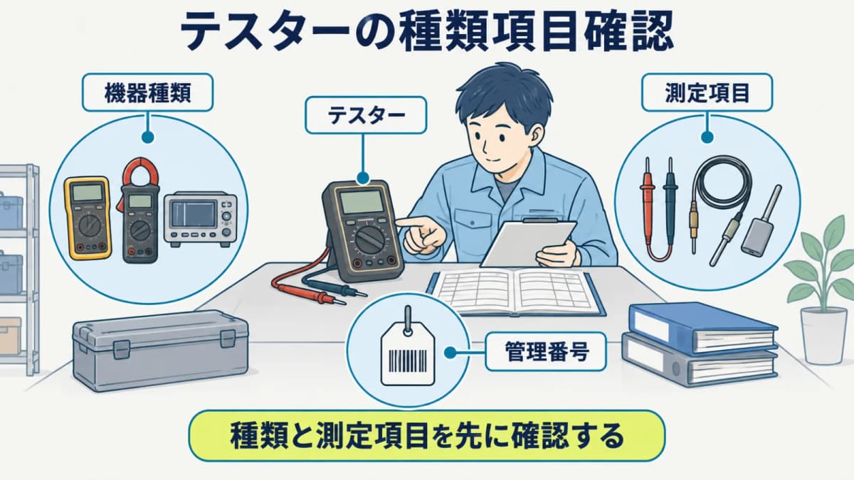 テスターの種類と測定項目を依頼表で整理する
