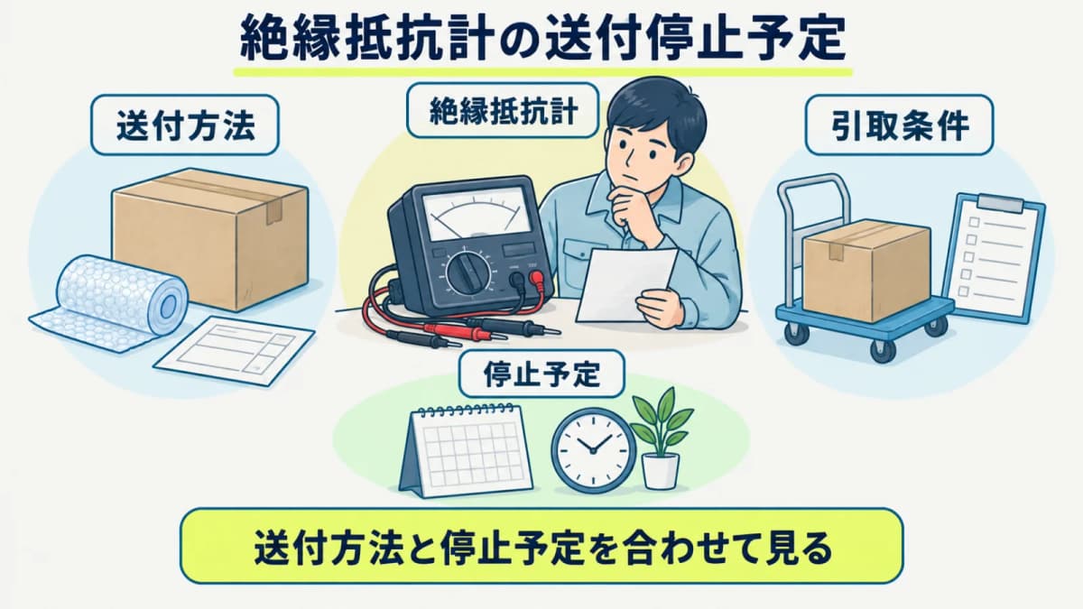絶縁抵抗計の送付・引取・停止予定を一枚で確認する